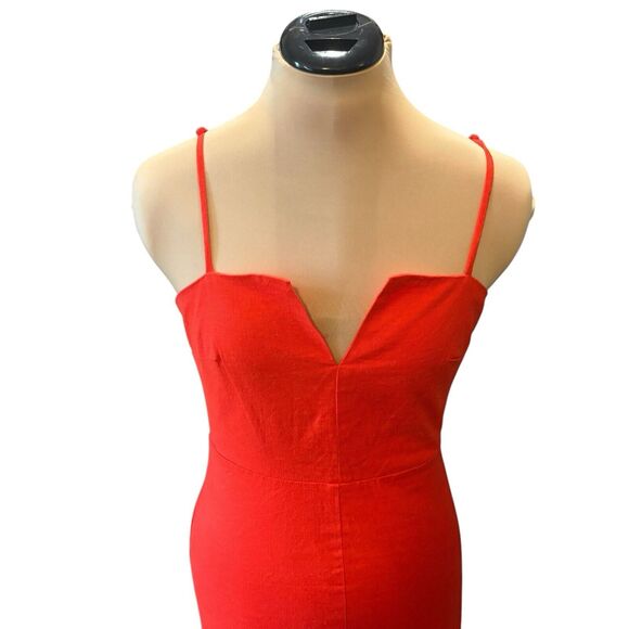 Lovers + Friends Wendy Mini Dress Size S Revolve Red Cocktail Linen Blend Sexy - Picture 3 of 9